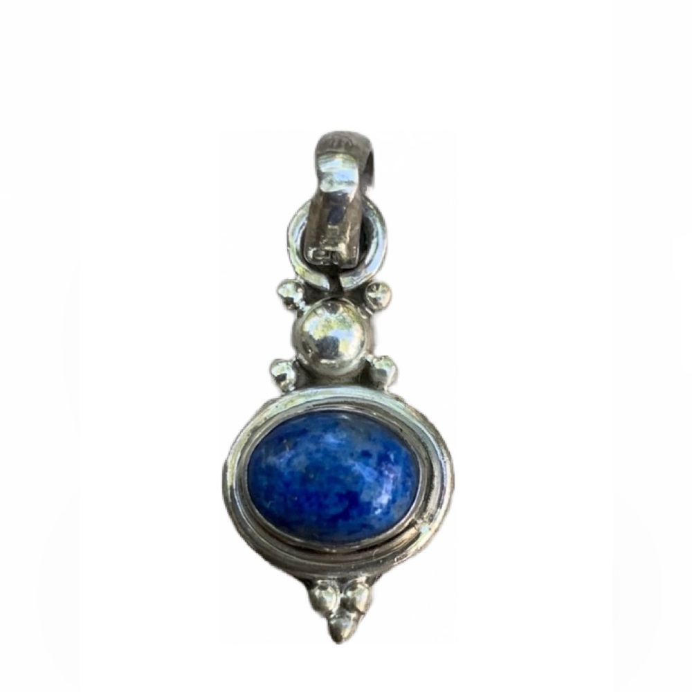 Lapis Lazuli pendant. Small SS. Very dainty